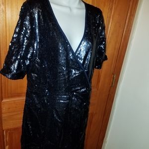NEW Plus-size Sequin Wrap Dress